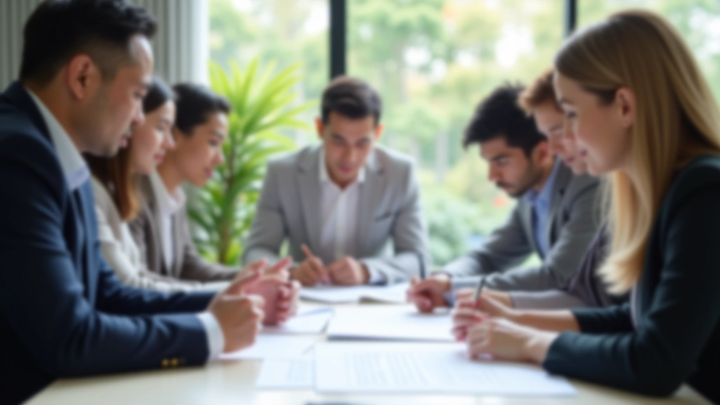 Retirement planning team reviewing financial documents