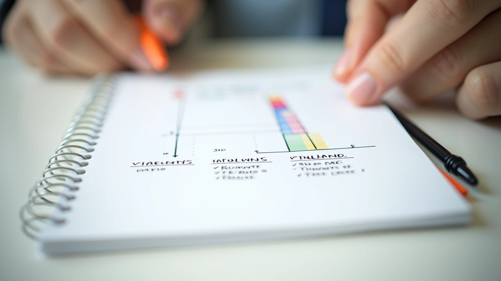 Timeline notebook showing age-based financial milestones and planning checkpoints